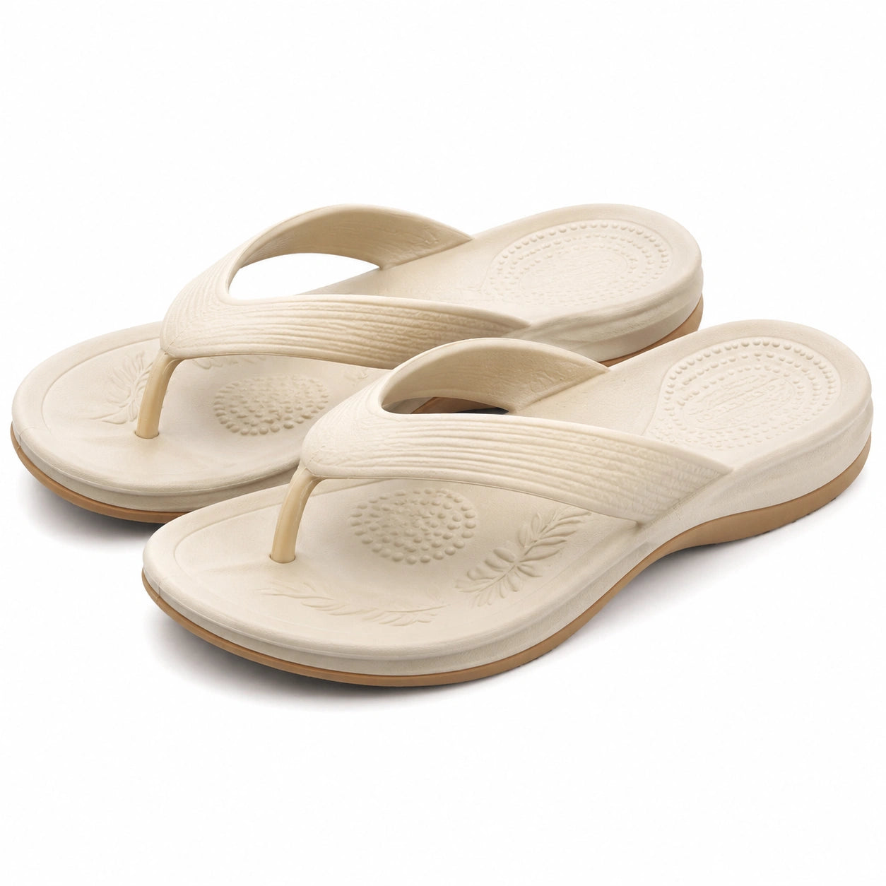 Infradito 42/43 in materiale sintetico beige con suola sagomata per uso estivo