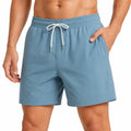 Costume da bagno uomo L in tessuto sintetico azzurro con tasche e coulisse