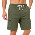 Costume da bagno uomo M verde oliva in tessuto sintetico con tasca cargo