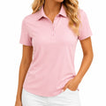 Polo da donna M in tessuto piqué rosa a maniche corte stile casual